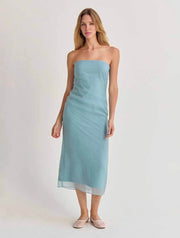 Zeah Organza Tube Midi Dress