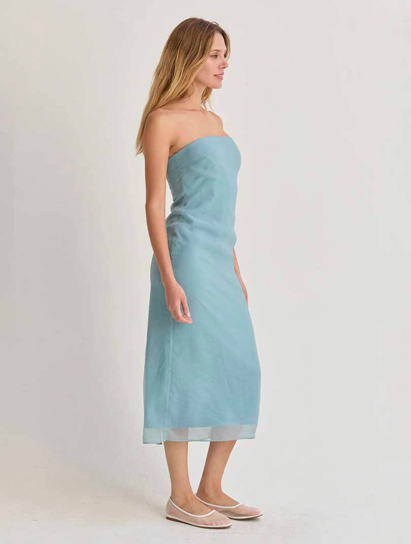 Zeah Organza Tube Midi Dress