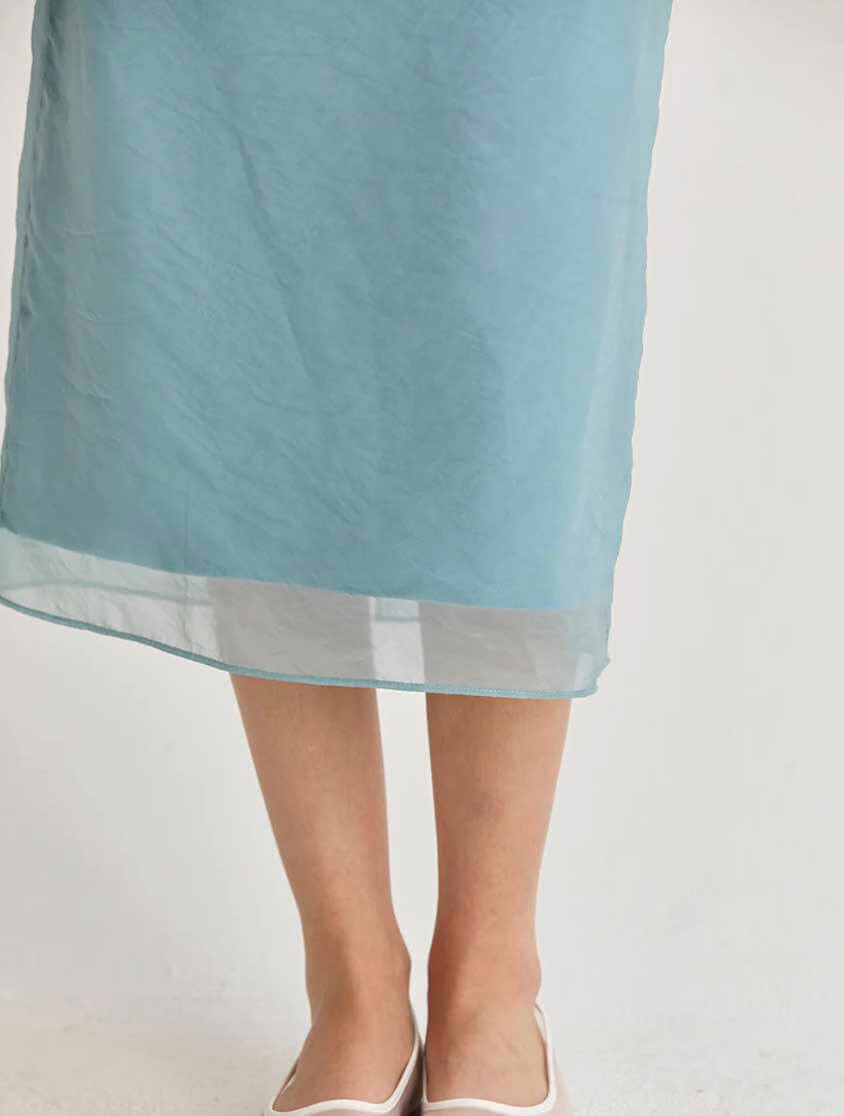 Zeah Organza Tube Midi Dress