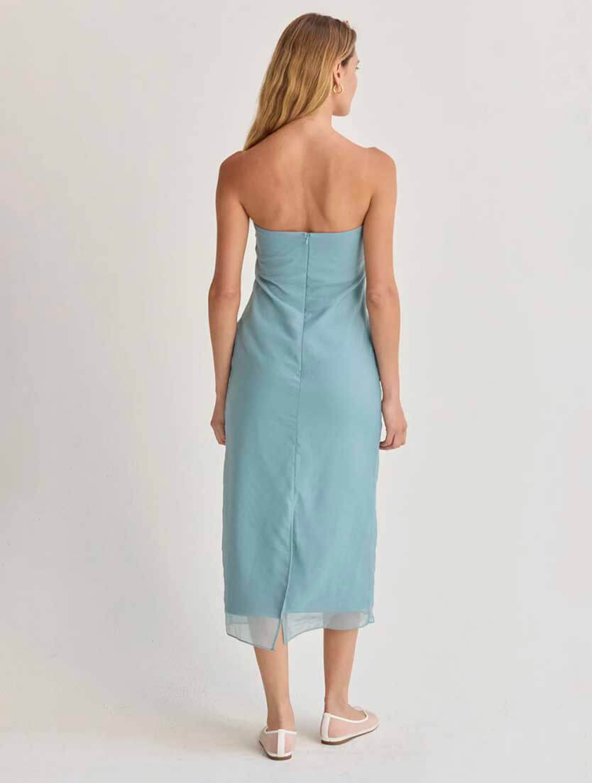 Zeah Organza Tube Midi Dress