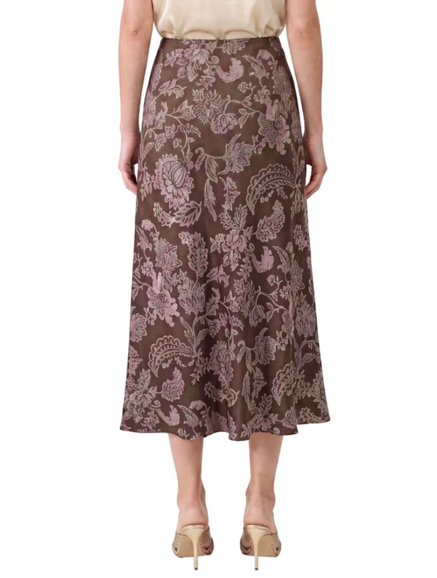 Floral Printed Bias Midi Skirt