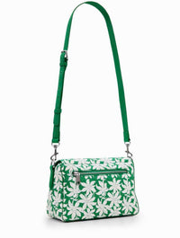 Desigual Textured Floral Bag in Jungle Green