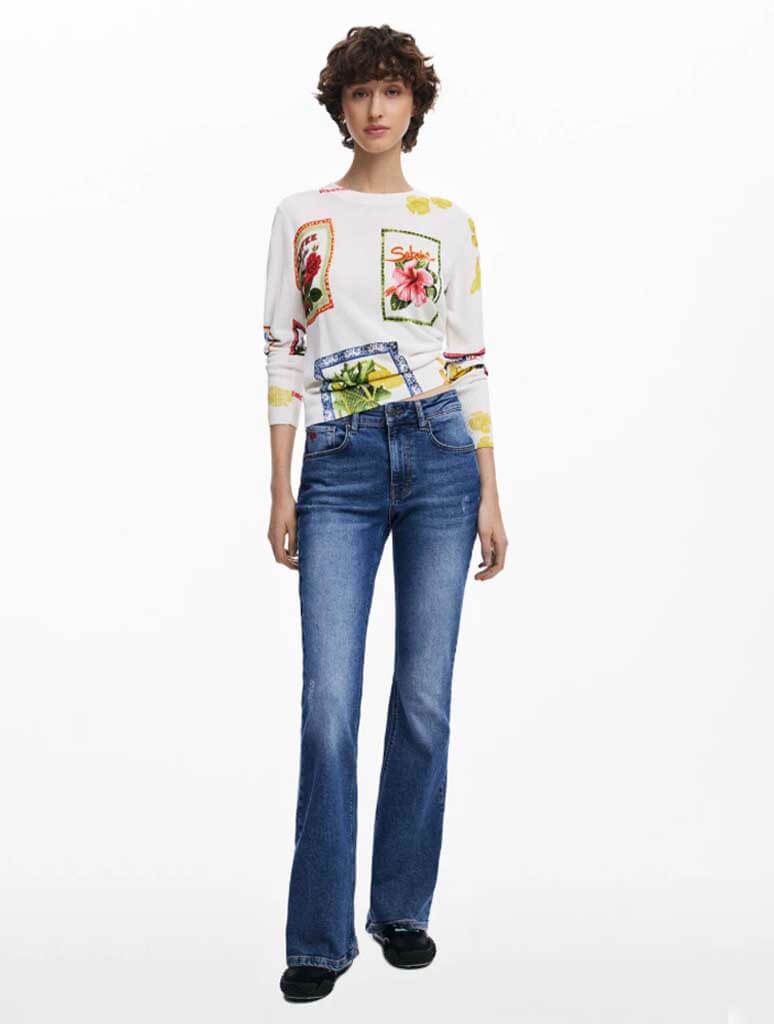 Desigual Tropical Stamps Sweater
