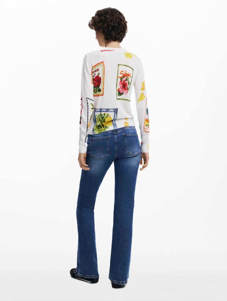 Desigual Tropical Stamps Sweater