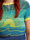 Desigual Knit Wave T-Shirt in Turquoise