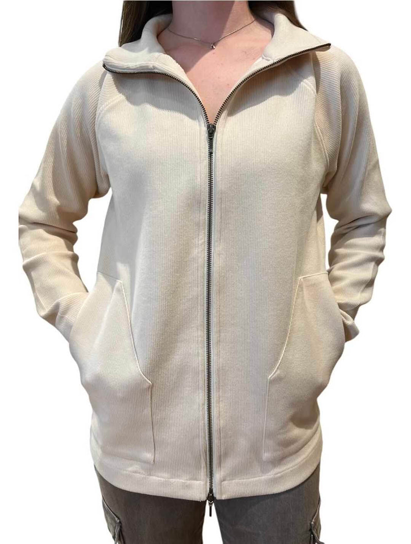 Long Sleeve Double Zipped Long Jacket