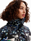 Desigual Padded Patchwork Puffer Jacket in Blue Multi