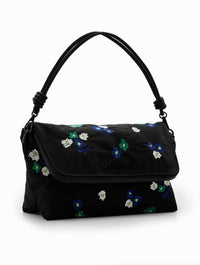 Desigual Large Floral Crossbody in Black