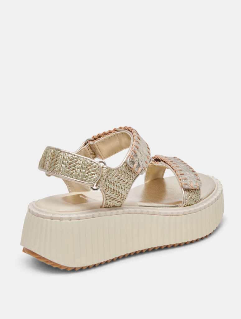 Dolce Vita Debra Sandal in Platinum Distressed Leather – JAYNE