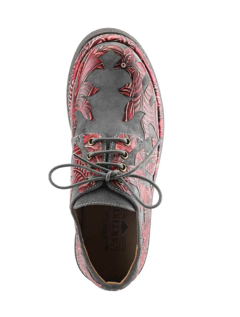 L'Artiste By Spring Step Jigsaw Oxford Shoe in Grey Multi
