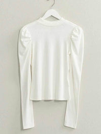 Puff Sleeve Ribbed Top