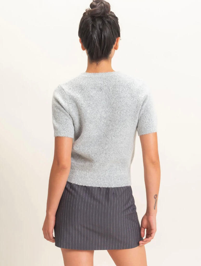 Crewneck Short Sleeve Knit Top
