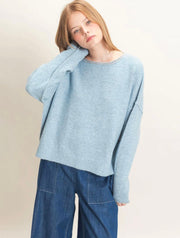Relaxed Wide Neck Knit Sweater
