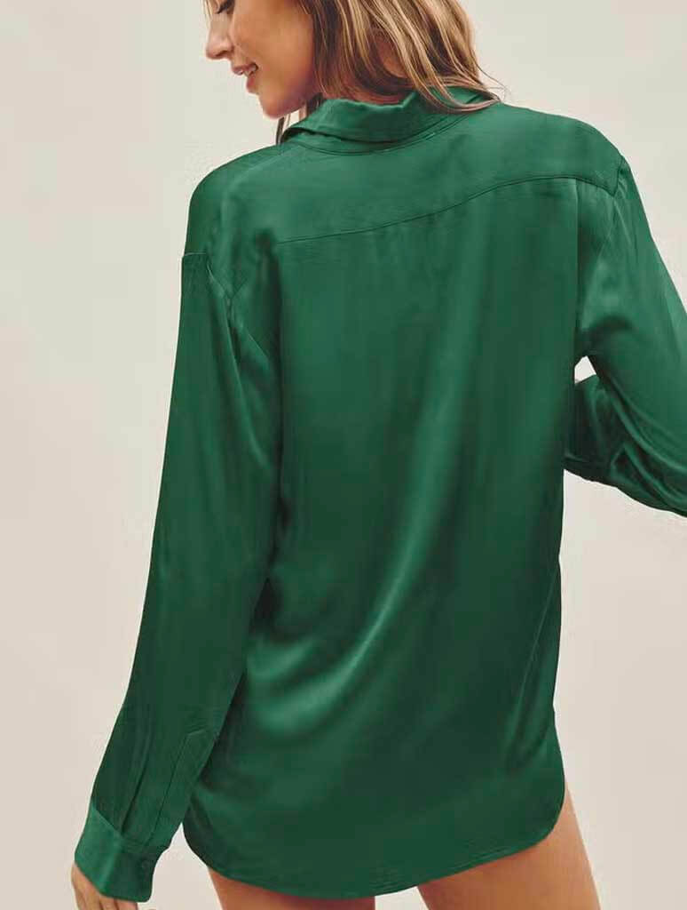 Long Sleeve Woven in Emerald