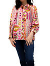 Optimistic Neck Detail Relaxed Top in Flamingo Pink