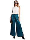 Washed Satin Cargo Pants in Teal