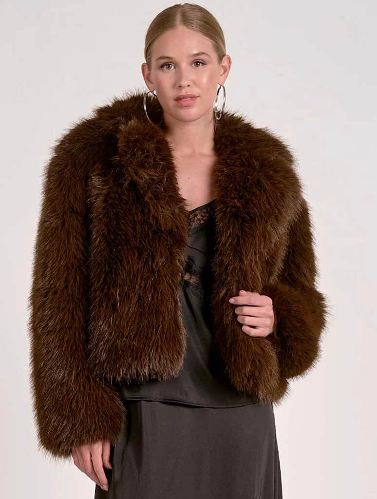 Cropped Faux Fur Jacket