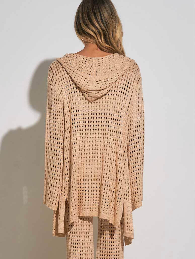 Open Knit Cardigan in Natural