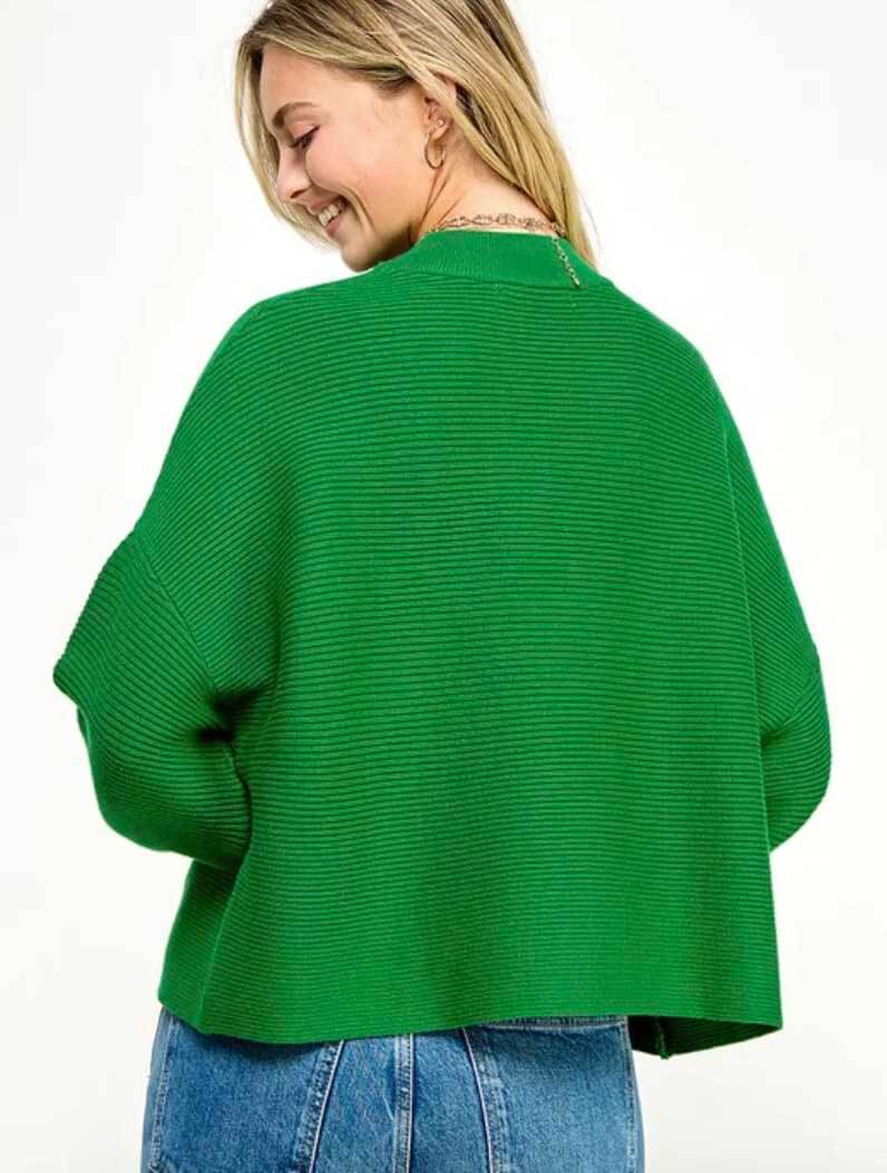 Mock Neck Sweater in Kelly Green