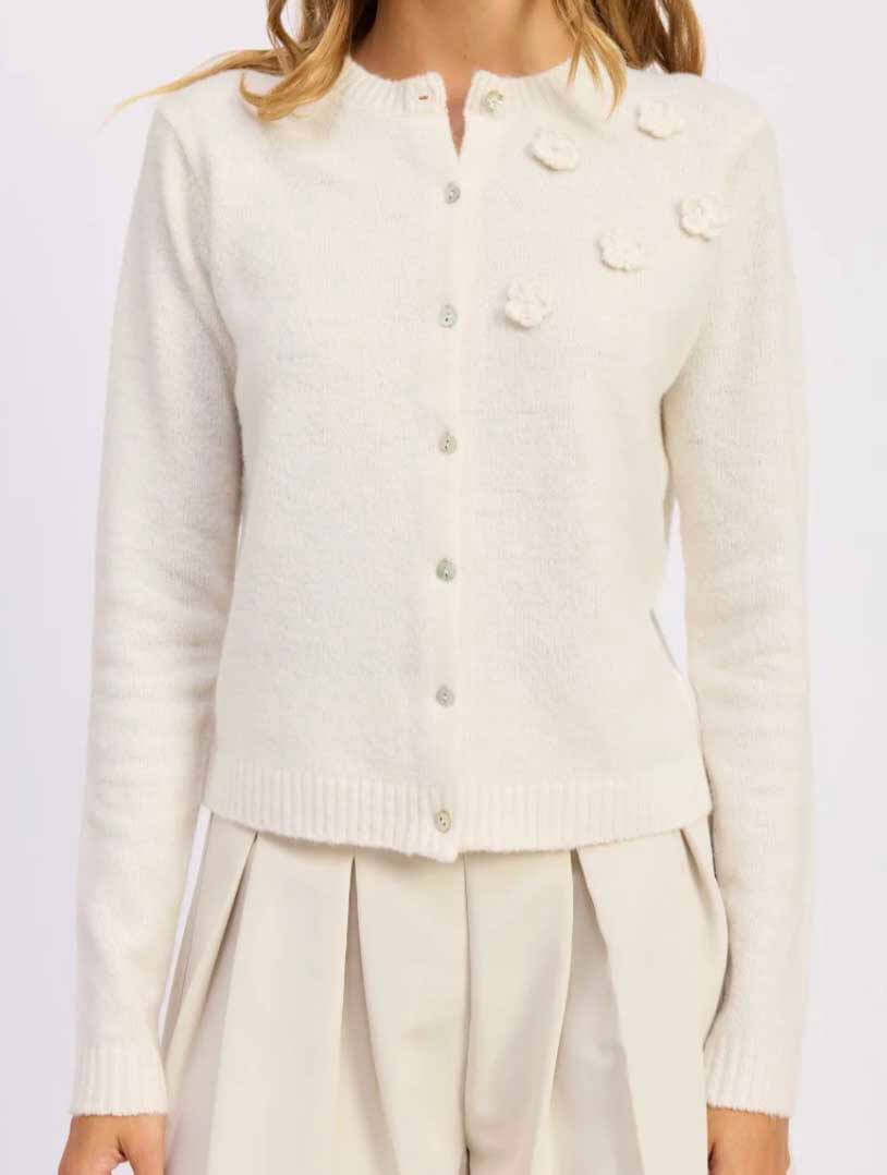 Floral Applique Long Sleeve Cardigan