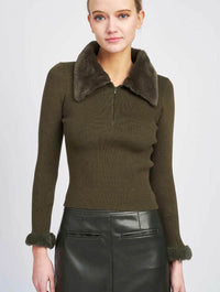 Rayen Knit Top in Olive