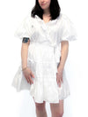 Cotton Poplin Mini Dress in Off White