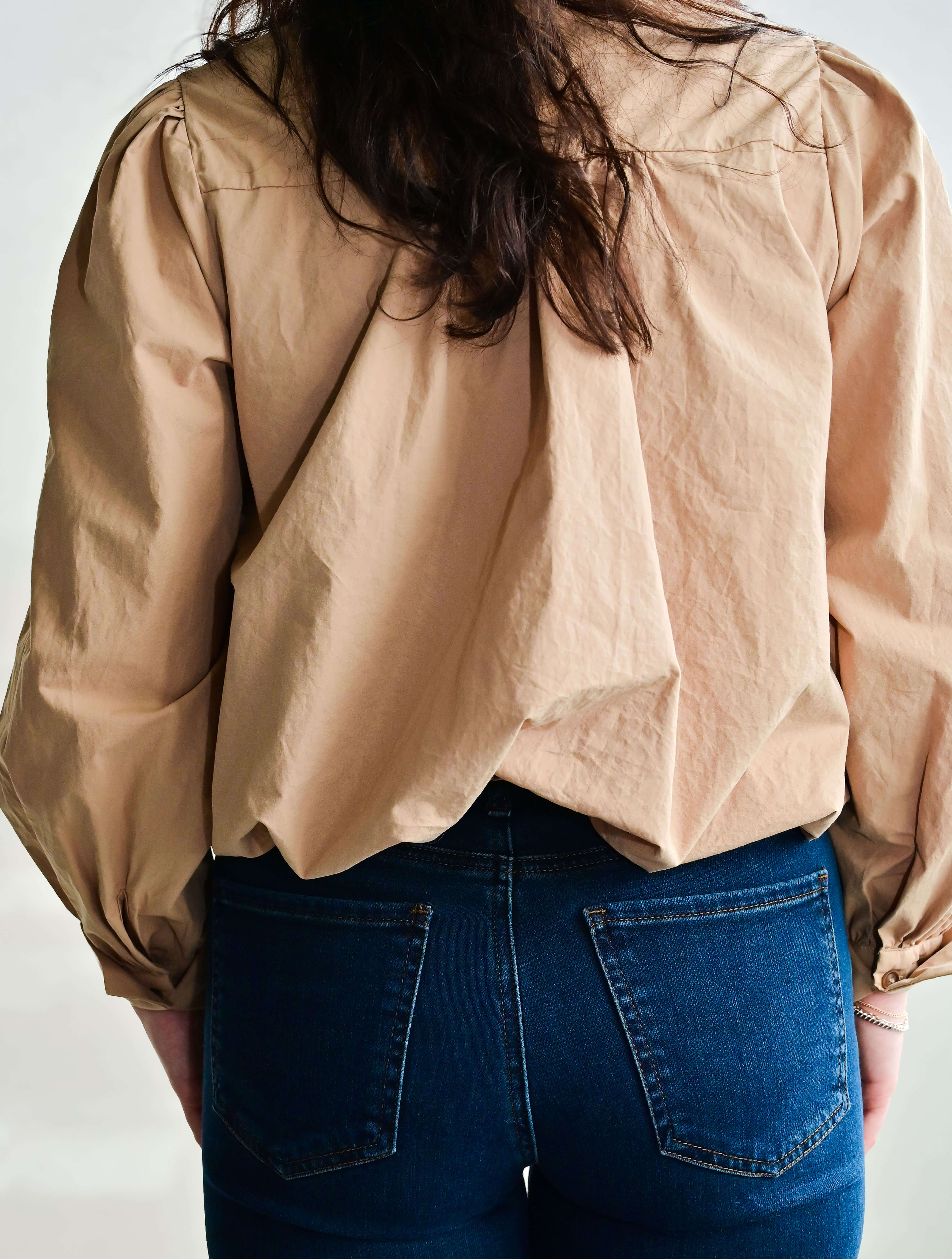 Long Sleeve Button Up Collared Top