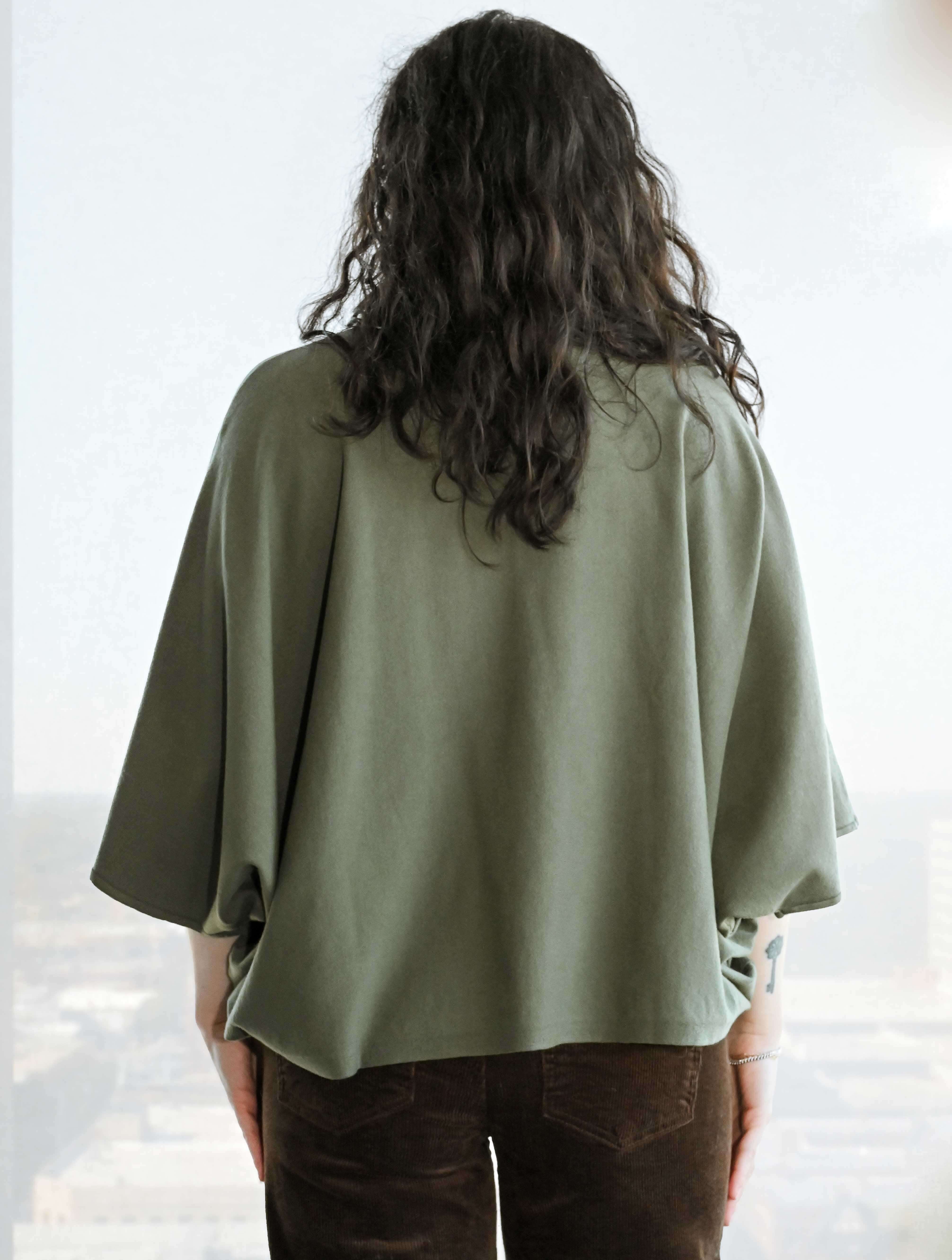 Solid Mock Neck 3/4 Sleeve Sweater