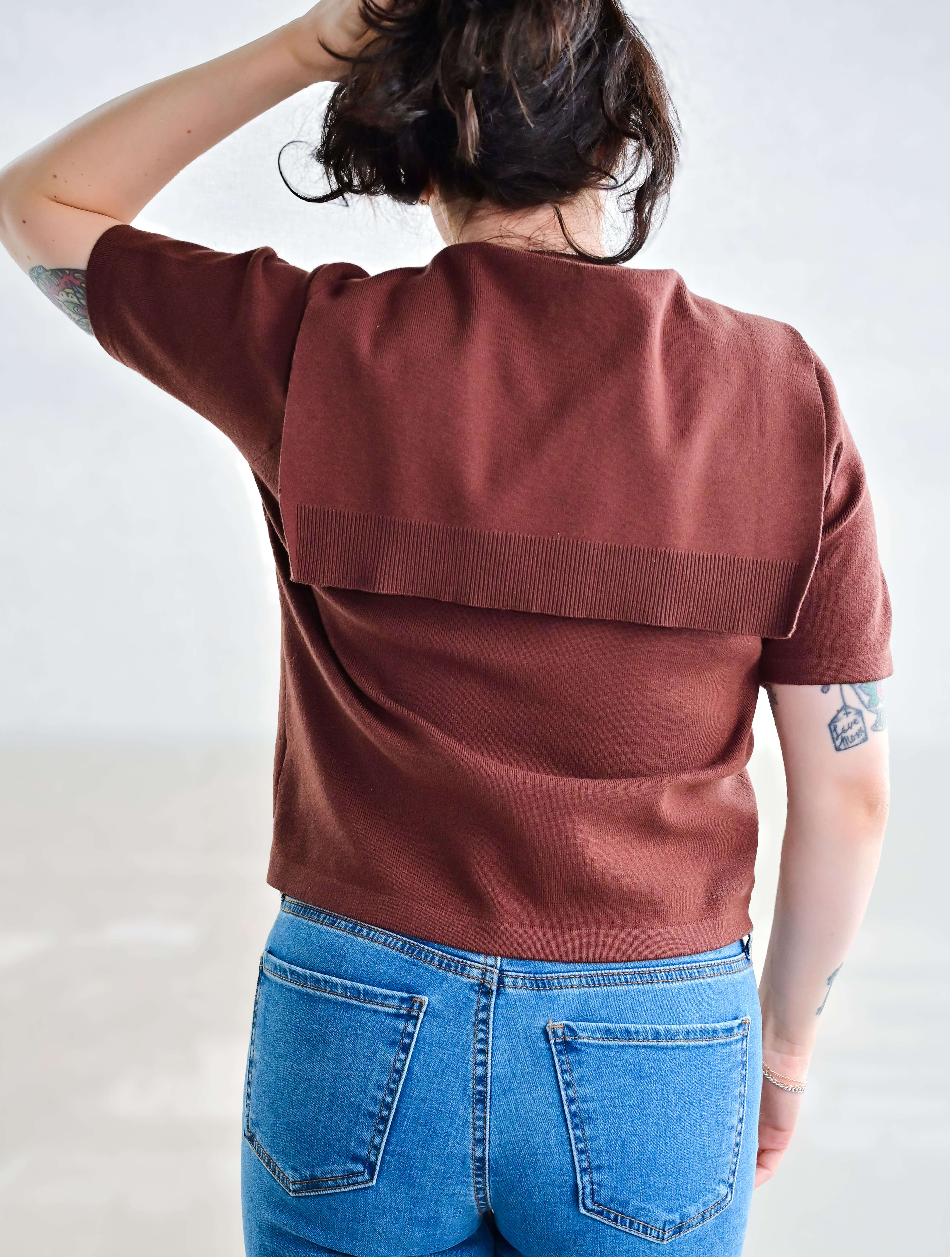 Short Sleeve Layered Sweater