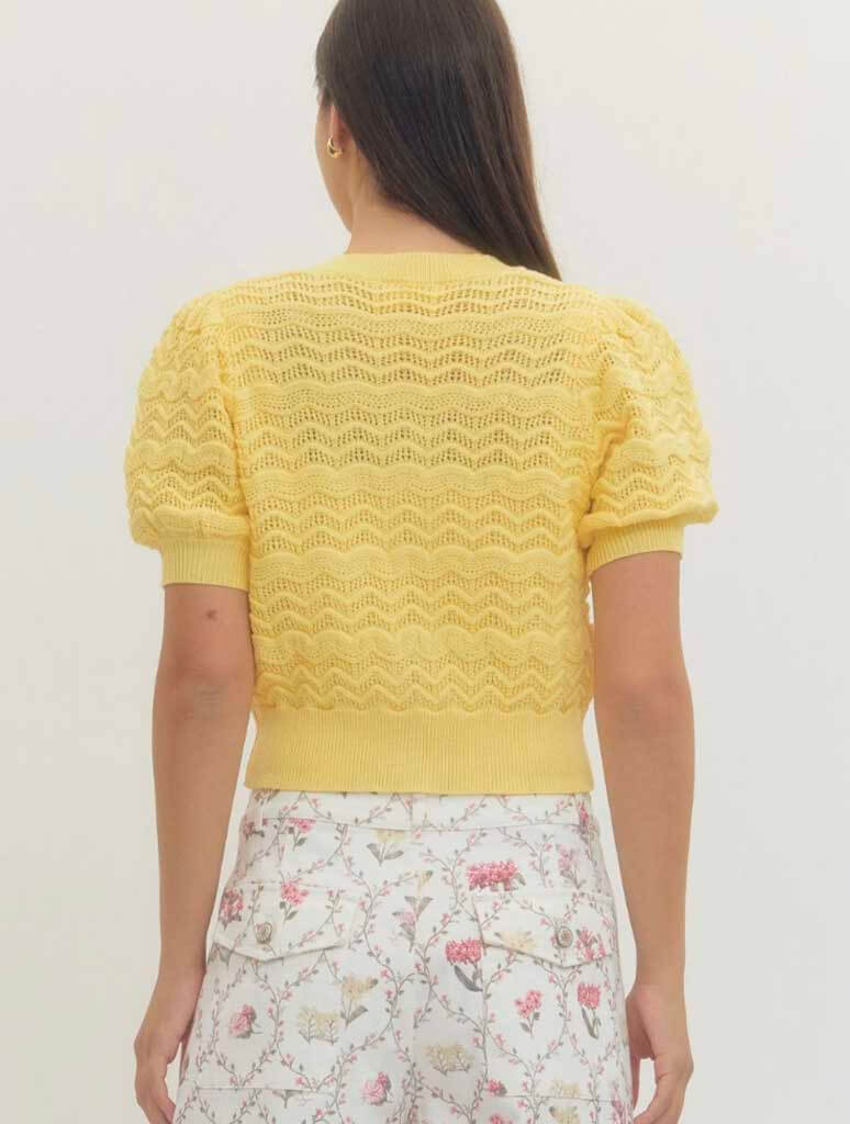 Fine Gauge Short Sleeve Sweater