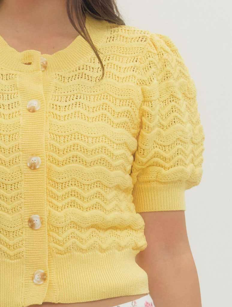 Fine Gauge Short Sleeve Sweater