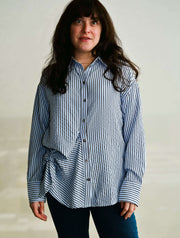 Button Down Side-Tie Blouse