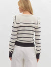 Striped Sweater Featuring Front Knot Sailor Collar