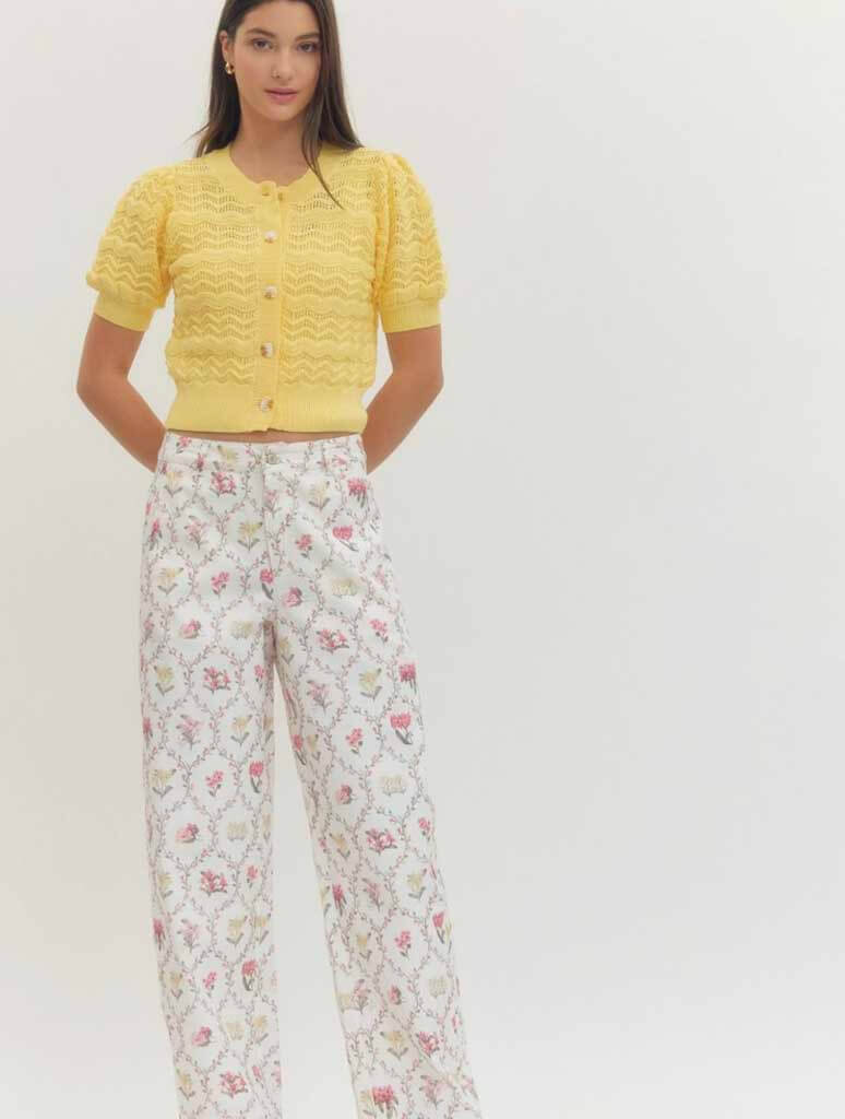 Fine Gauge Short Sleeve Sweater