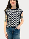 Patterned Crew Neck Sweater Vest