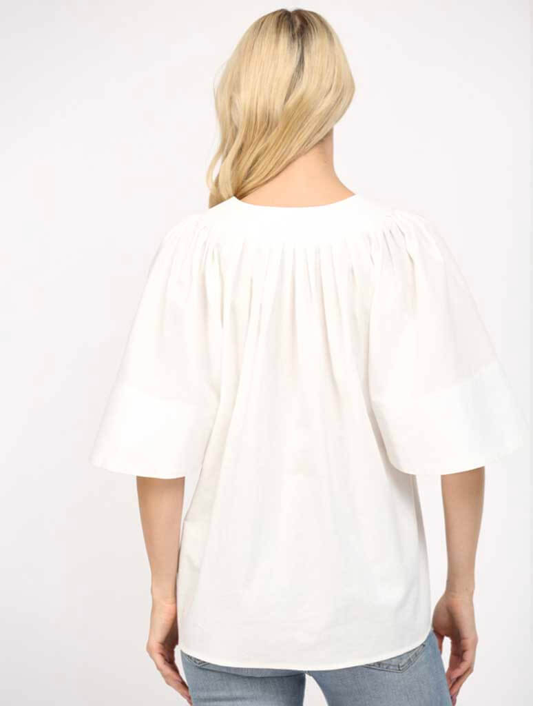 Oversized Short Flutter Sleeve Top