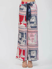 Destination Print Wide Leg Pants