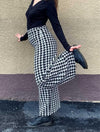Vintage Palazzo Pants in White/Black Houndstooth
