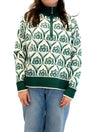 Printed Half Zip Collared Sweater