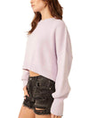 Free People Easy Street Cropped Sweater in Frost Lavender