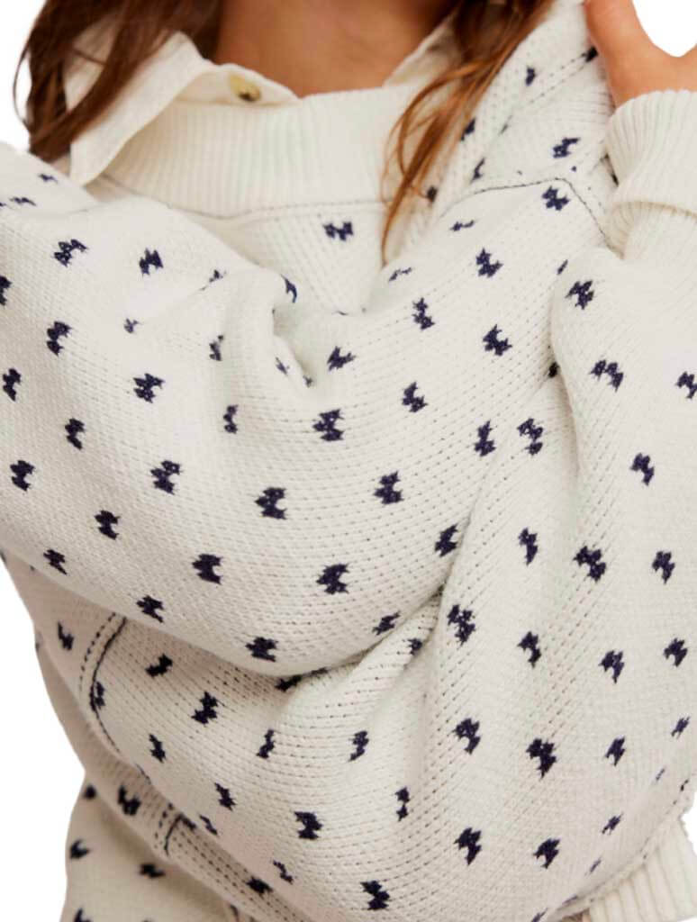 Free People Pattern Easy Street Crop Sweater