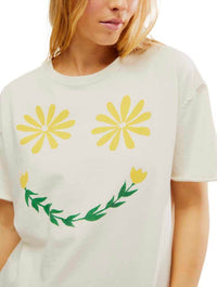 Free People Sunshine Smiles Tee in Ivory Combo