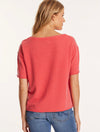 Elbow Sleeve Boatneck Boxy Top