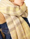 Free People Falling For You Brushed Plaid Scarf in Organic Lemon