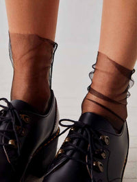 Free People The Moment Sheer Sock in Black