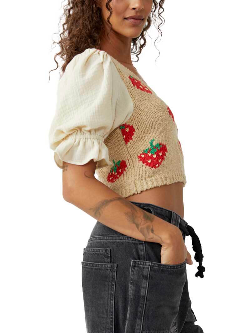 Free People Strawberry Jam Top in Dawn Combo