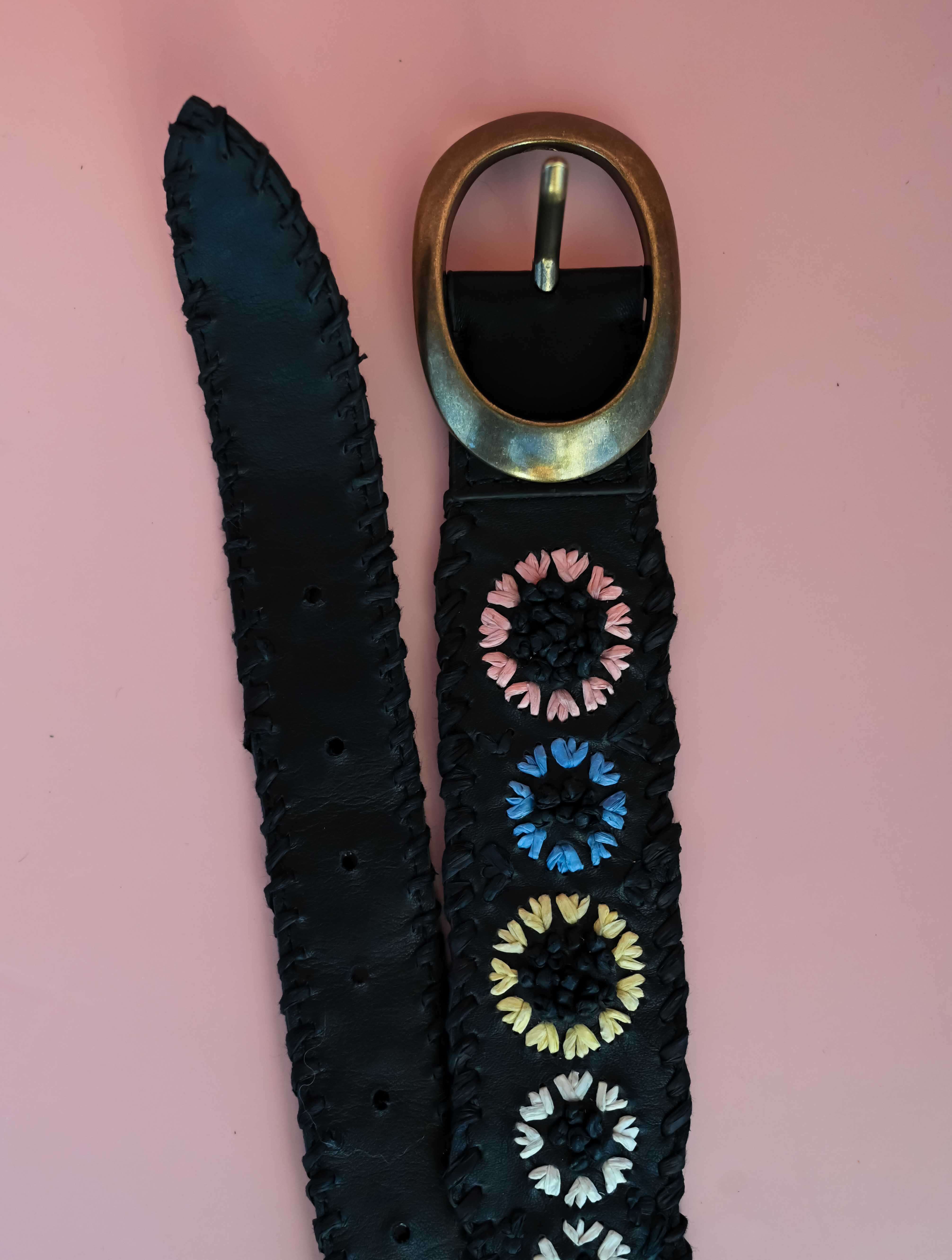 Free People Indigo Dreaming Raffia Belt