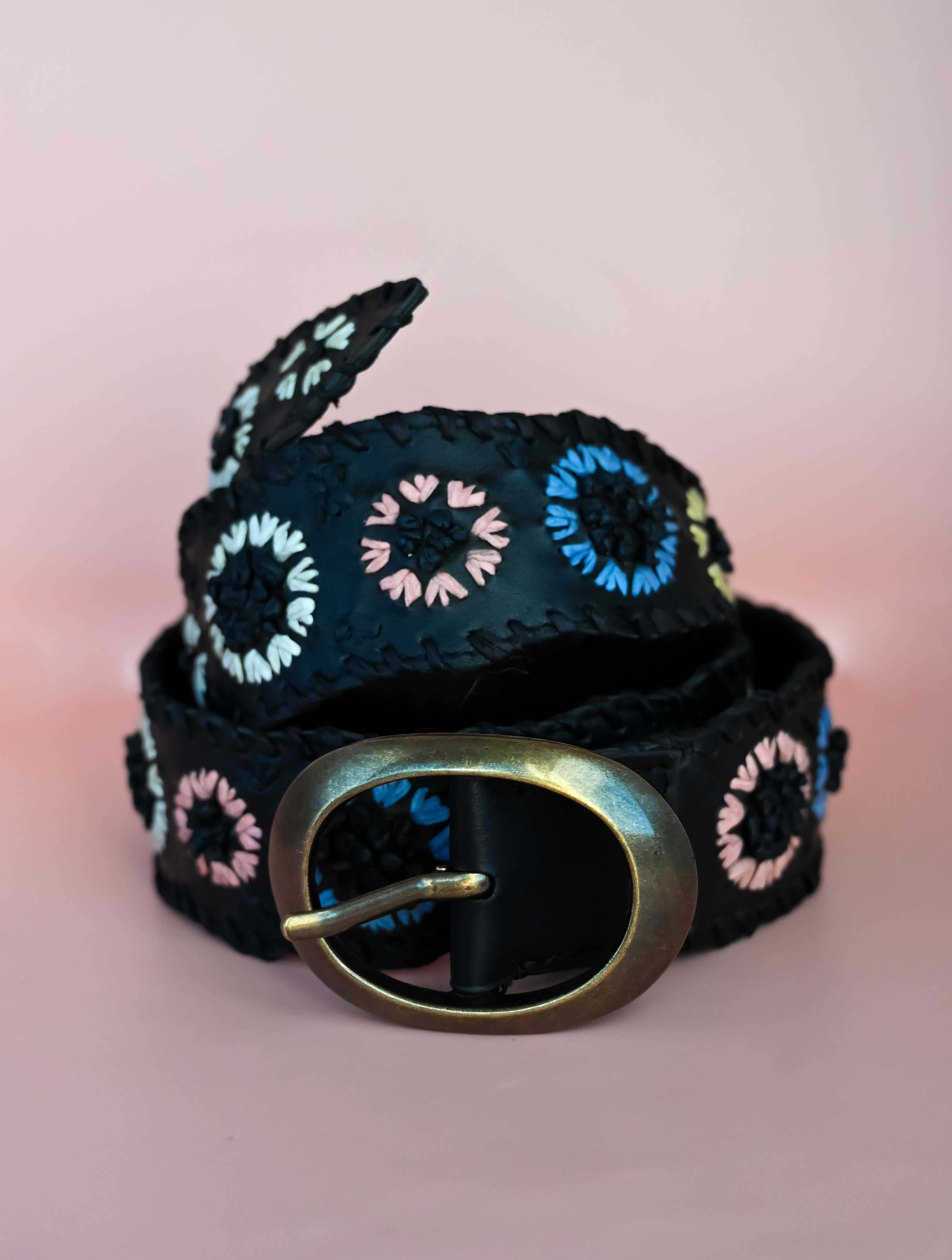 Free People Indigo Dreaming Raffia Belt