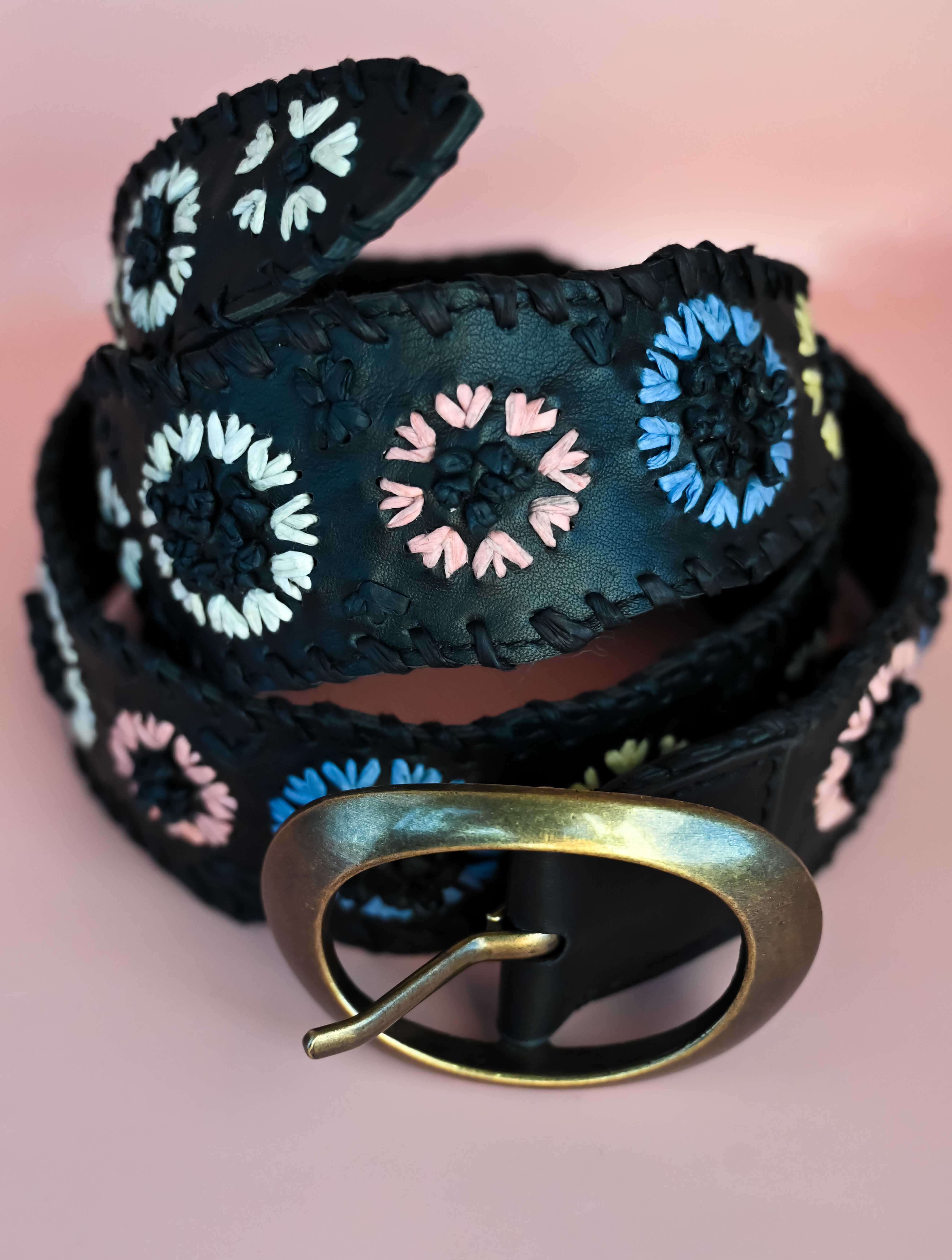 Free People Indigo Dreaming Raffia Belt