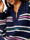 Free People Kennedy Pullover Sweater in Midnight Sail Combo